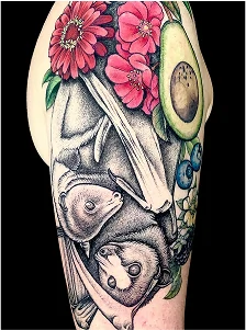 Multi-session tattoo example - animal themed design